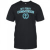 My First Communion Boys Catholic Religious Cross Blue shirt