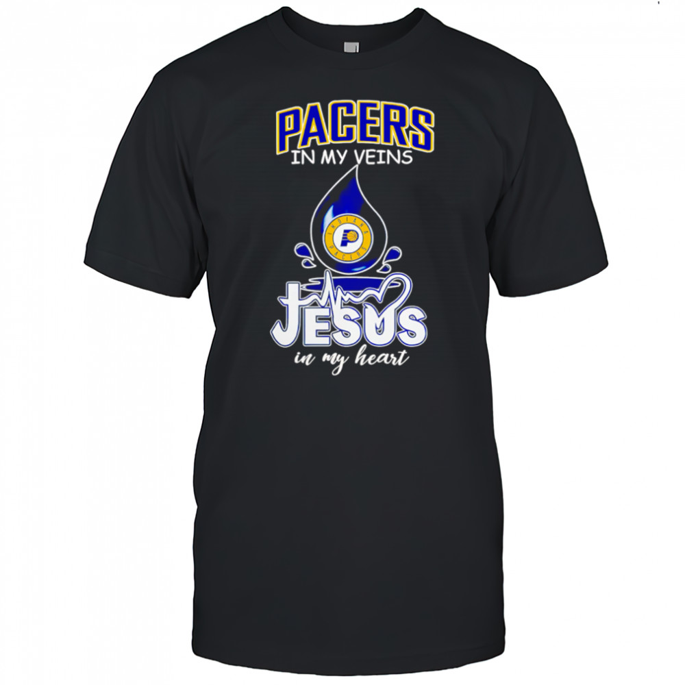 NBA Indiana Pacers In My Veins Jesus In My Heart 2025 shirt
