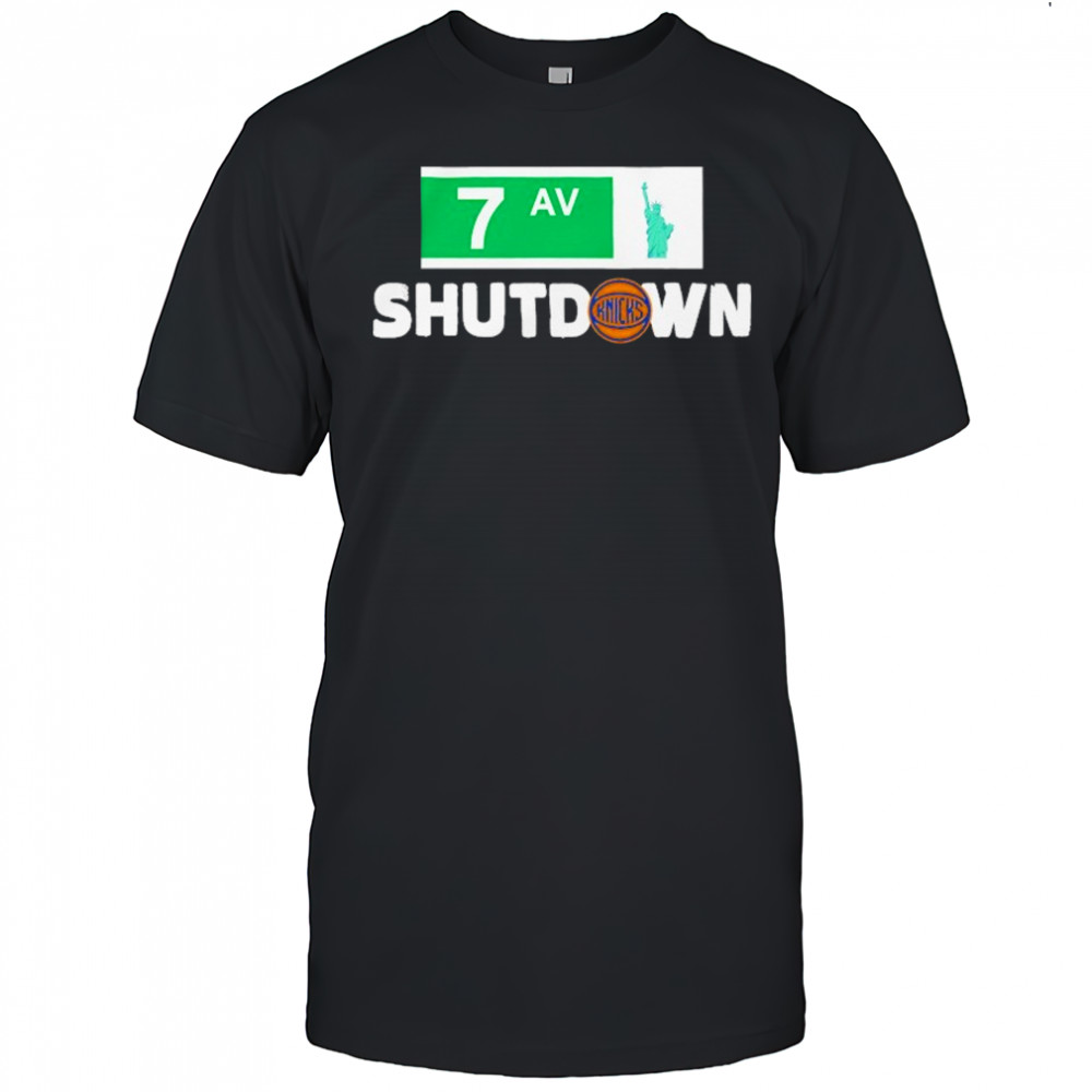 New York Knicks Stadium Essentials Black 7th Avenue Shutdown T-Shirt