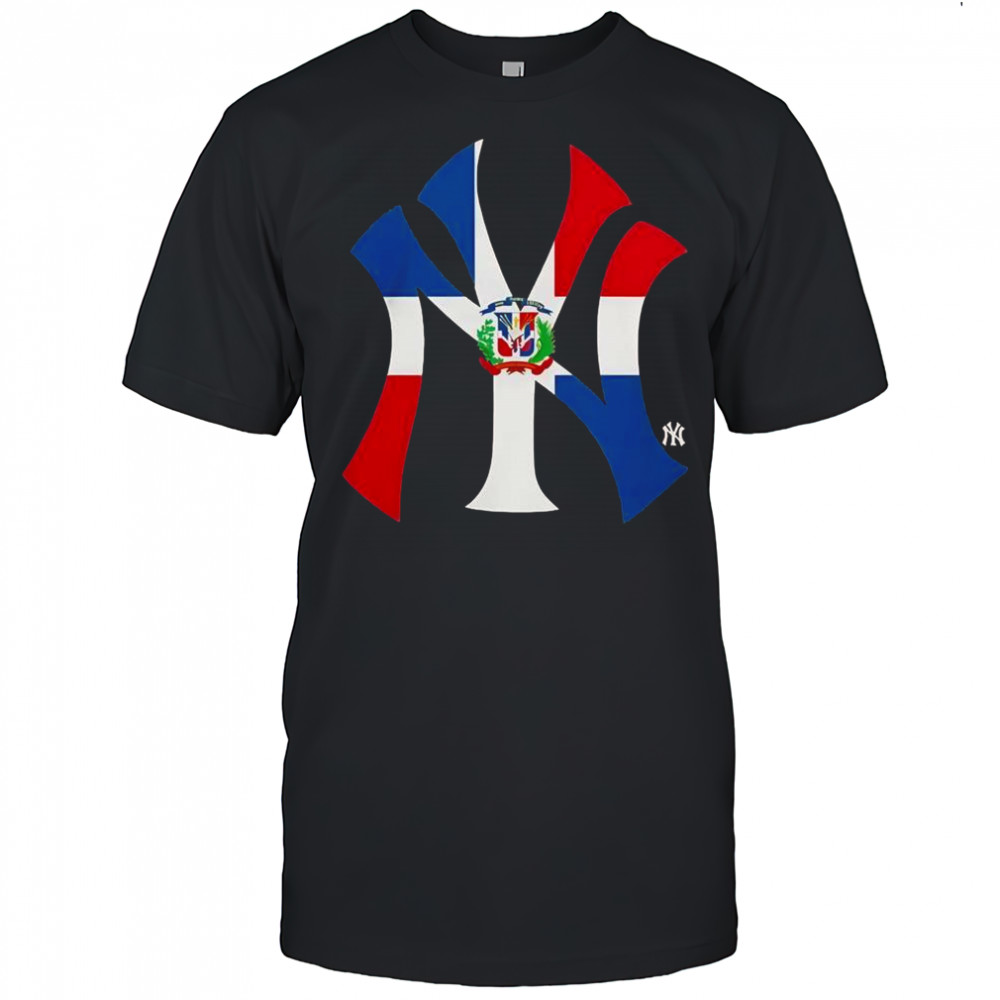 New York Yankees Dominican Republic Flag Logo T-Shirt