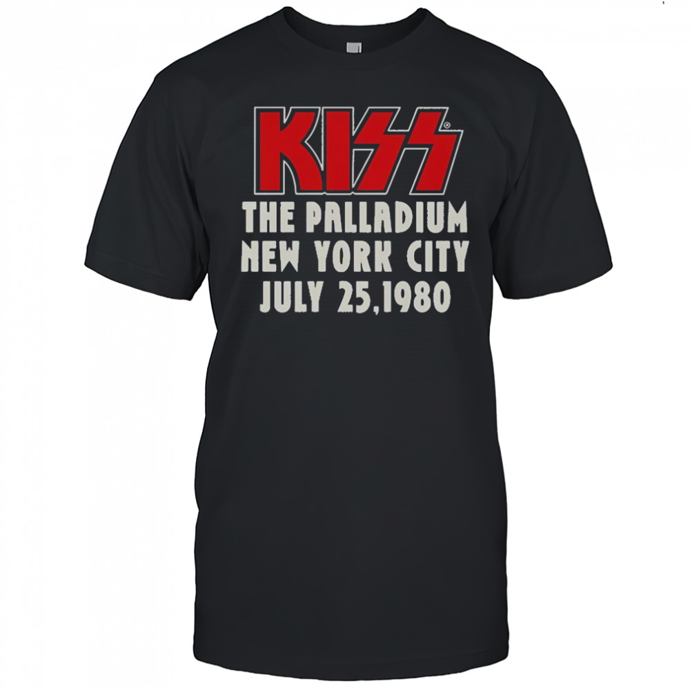 Official The Palladium Kiss The Palladium New York City 7 25 1980 T-Shirt