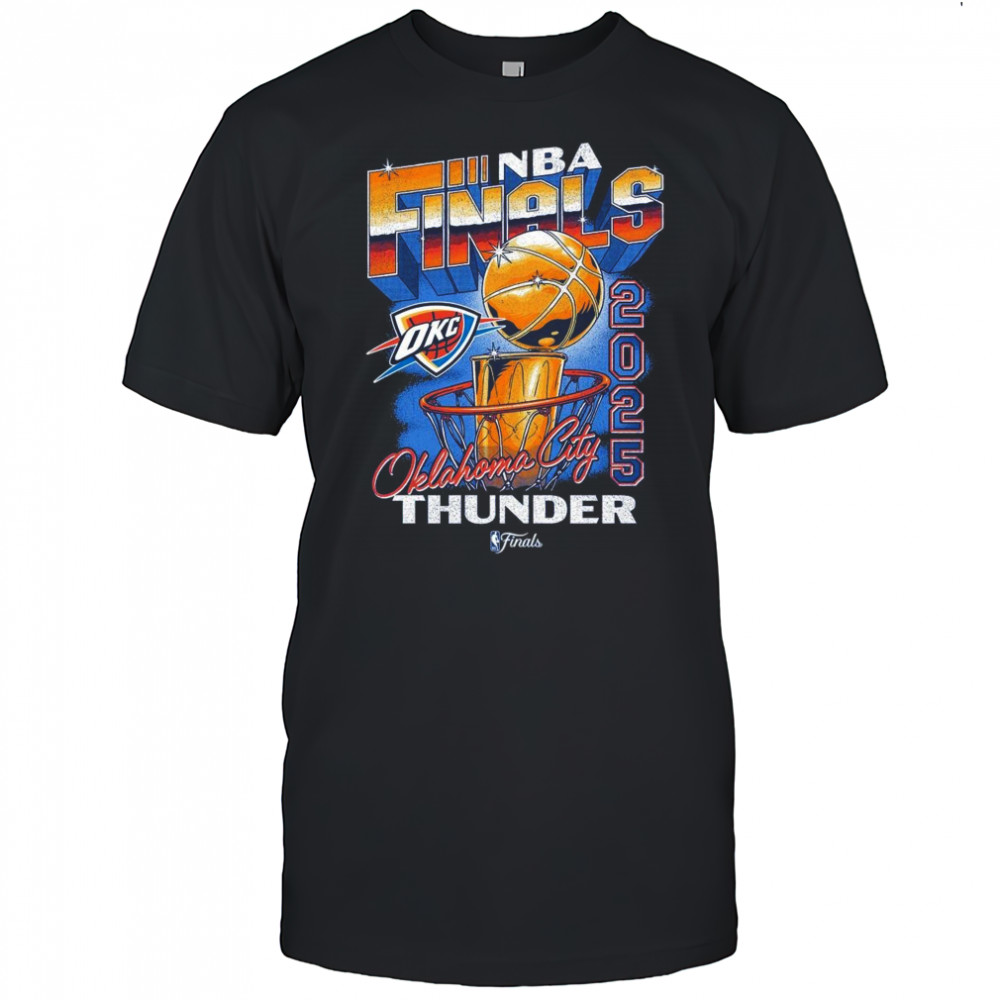 OKC Thunder 2025 NBA Finals Vintage Hoop & Trophy Shirt