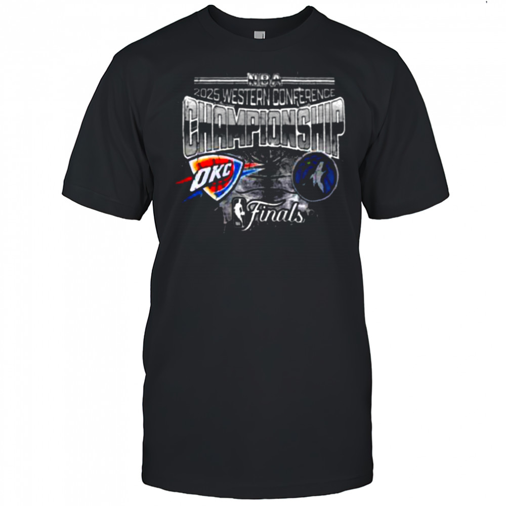 Oklahoma City Thunder Vs Minnesota Timberwolves Matchup NBA 2025 Western Conference Finals Black T Shirt