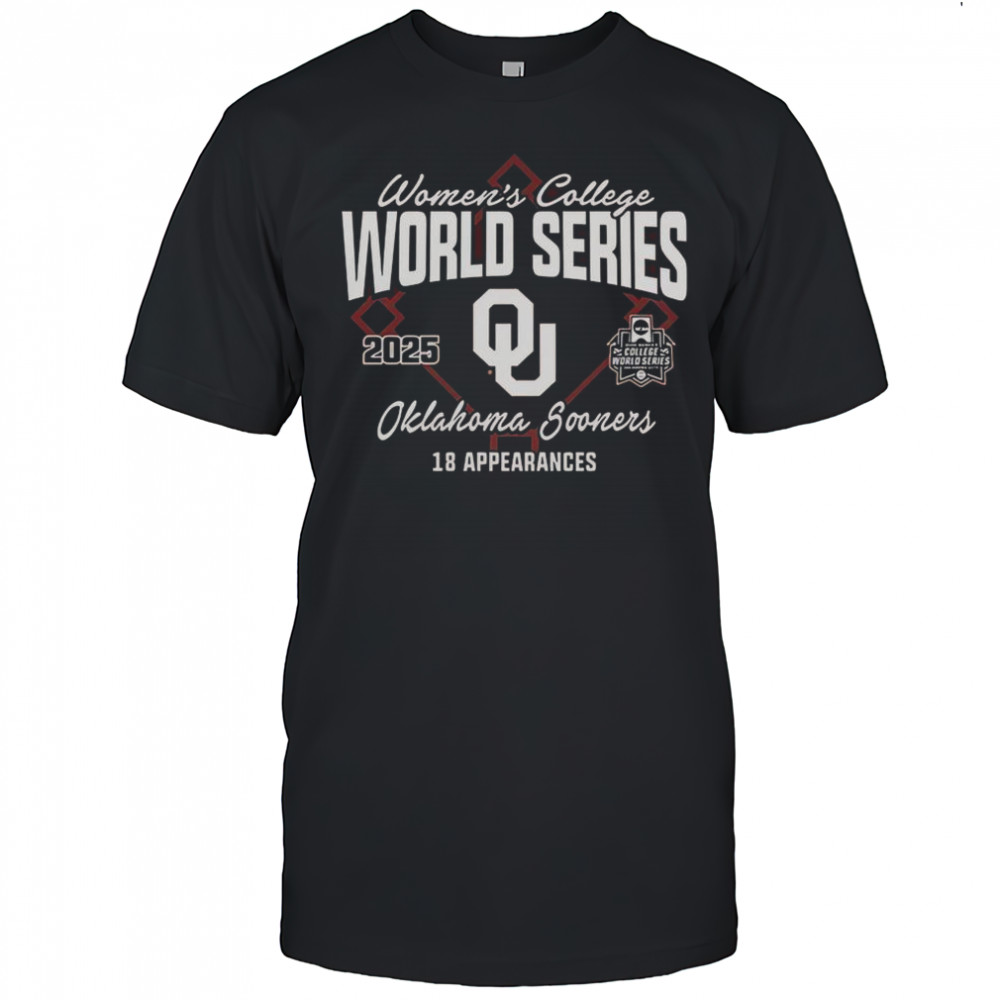 Oklahoma Sooners 18 Appearances Womens College World Series Bound 2025 T-Shirt