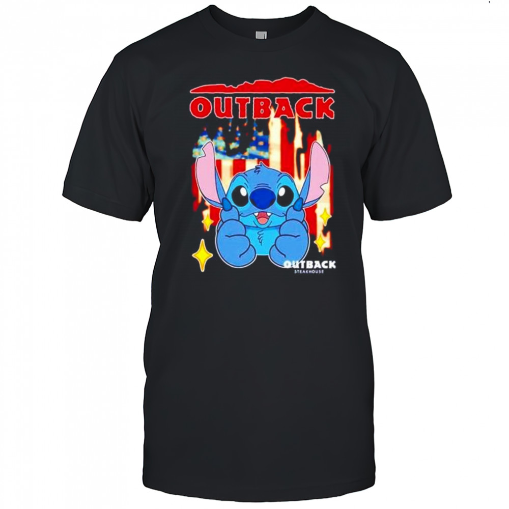 Outback Steakhouse Stitch US flag 4th of July shirt