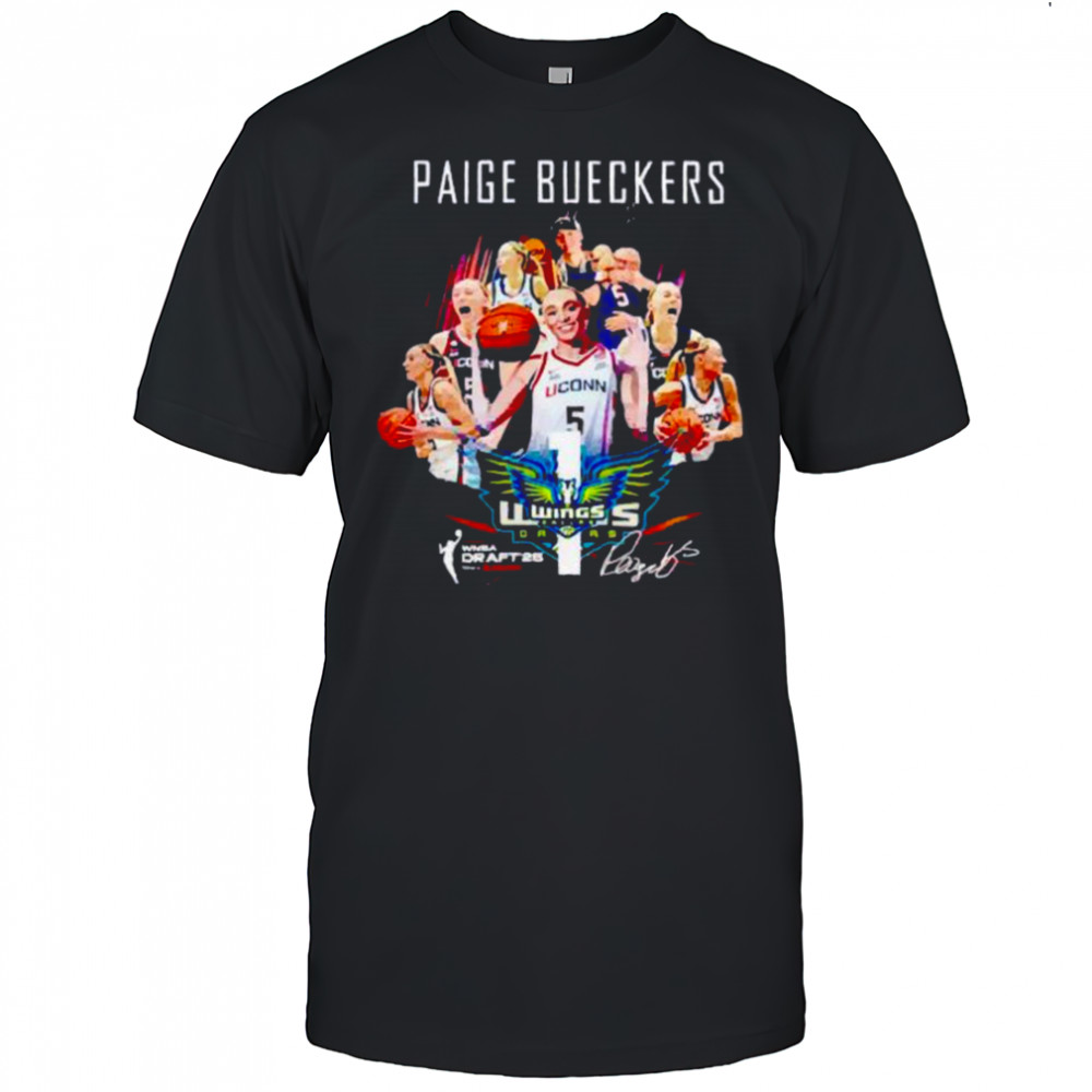 Paige Bueckers Dallas Wings 2025 Wnba draft signature shirt