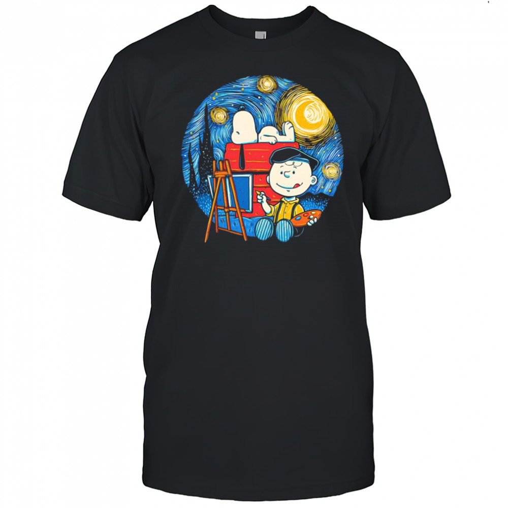 Painting the Night Charlie Brown as Vincent Van Gogh shirt