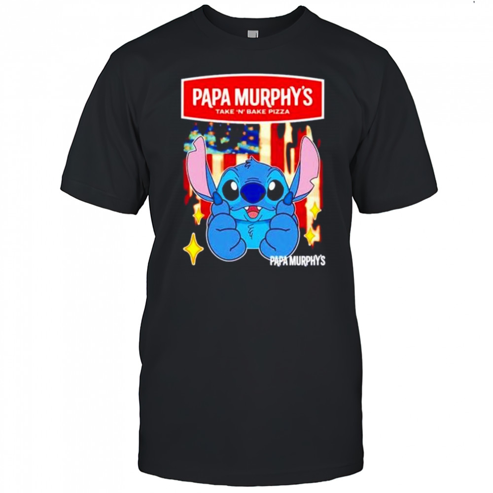 Papa Murphy’s take ‘n bake pizza Stitch US flag 4th of July shirt