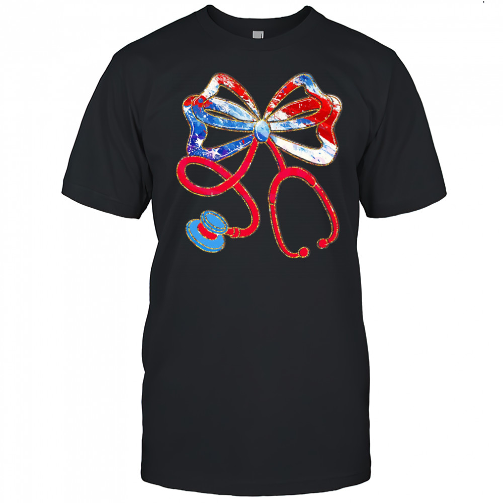 Patriotic Nurse Bow Stethoscope shirt