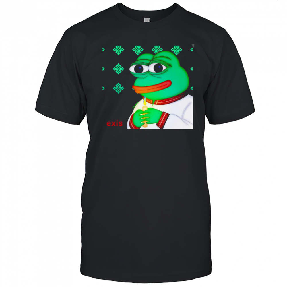Pepe wearing a traditional Ukrainian shirt