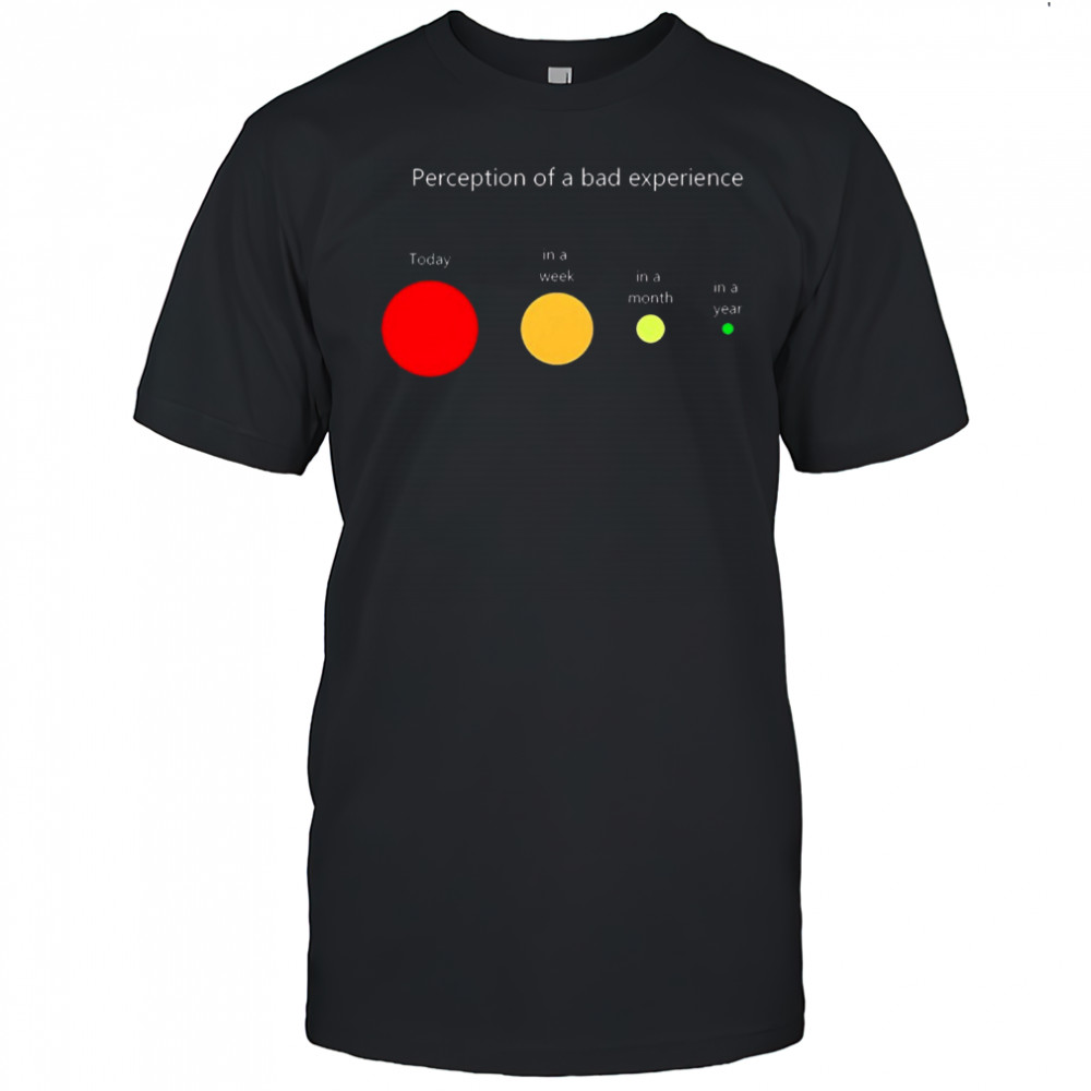 Perception of a bad experience Today in a week in a month in a year t-shirt