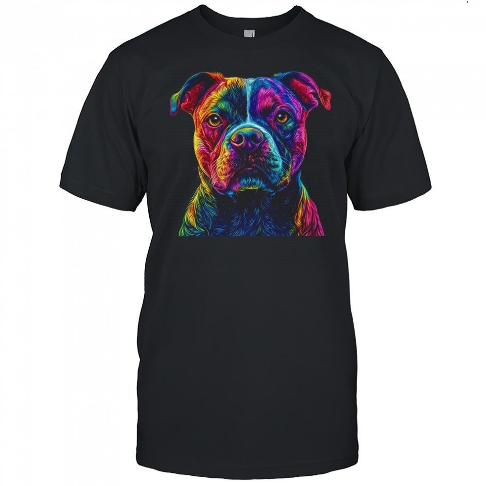 Pitbull Dog Colorful Face Dog Lover Men Women shirt