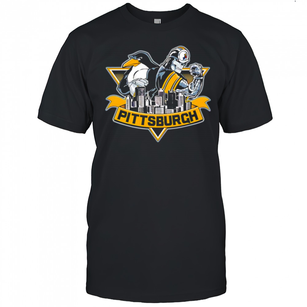 Pittsburgh hockey and football mascot shirt