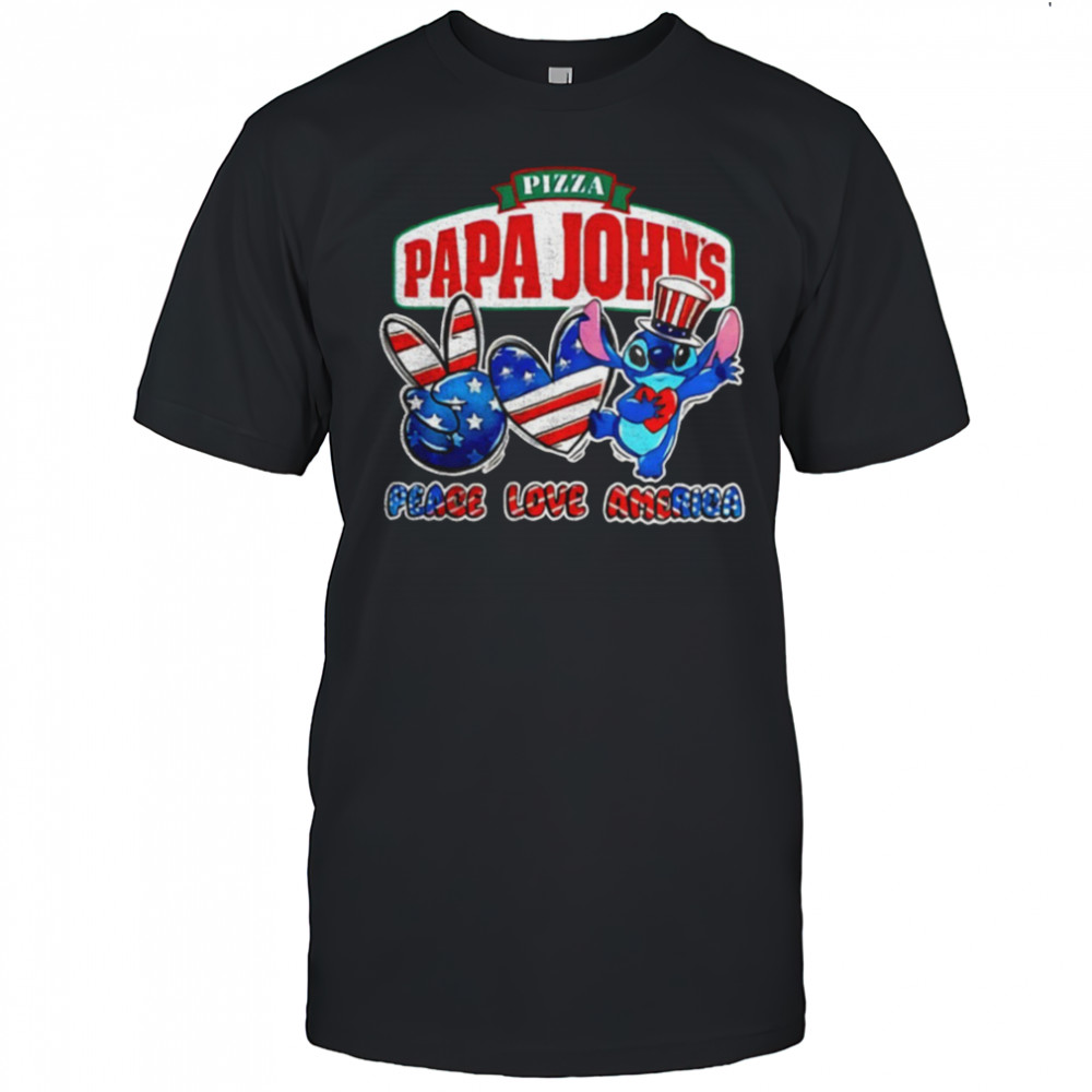 Pizza Papa John’s Stitch peace love America shirt