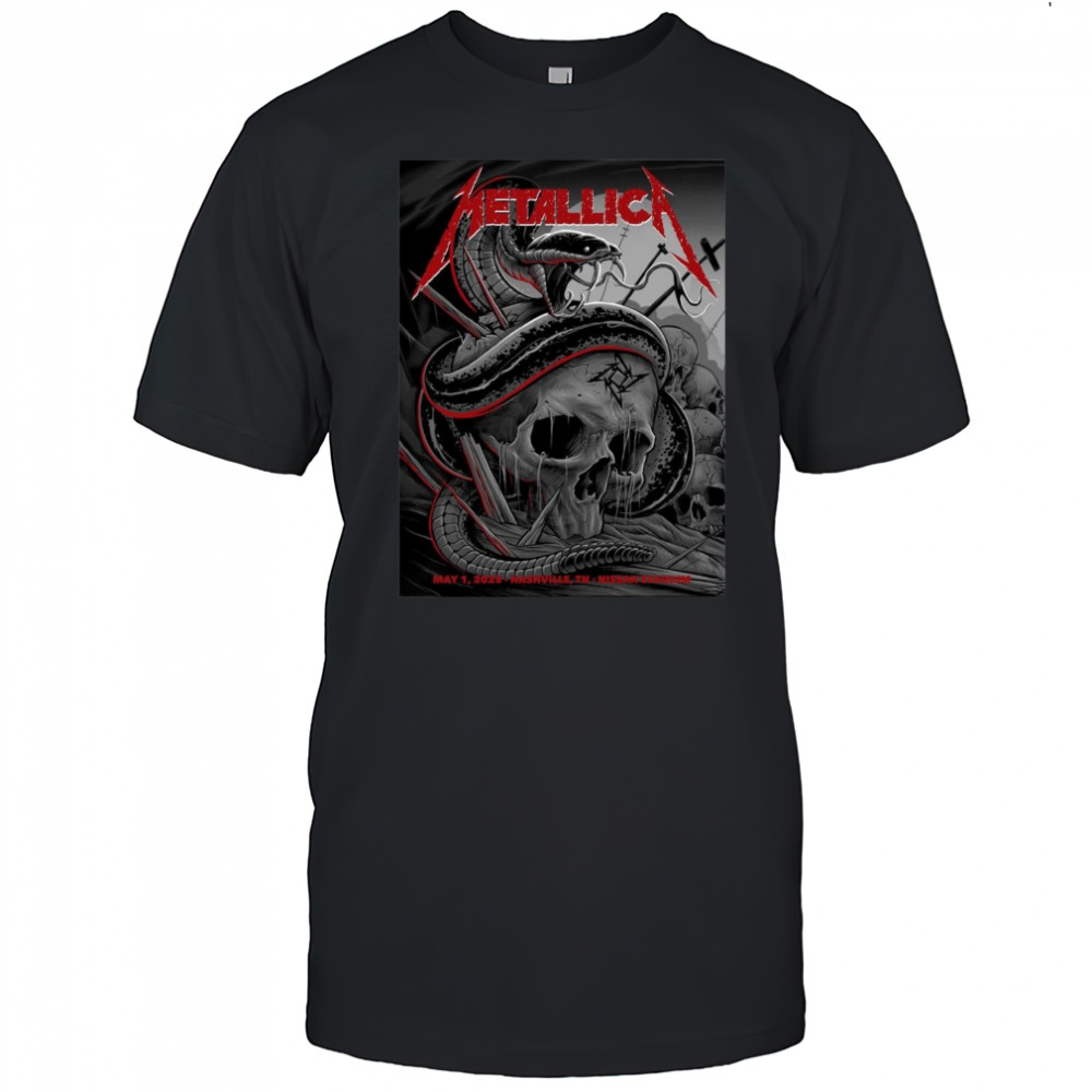 Poster Metallica World Tour On May 1 2025 Nashville TN Nissan Stadium t-shirt