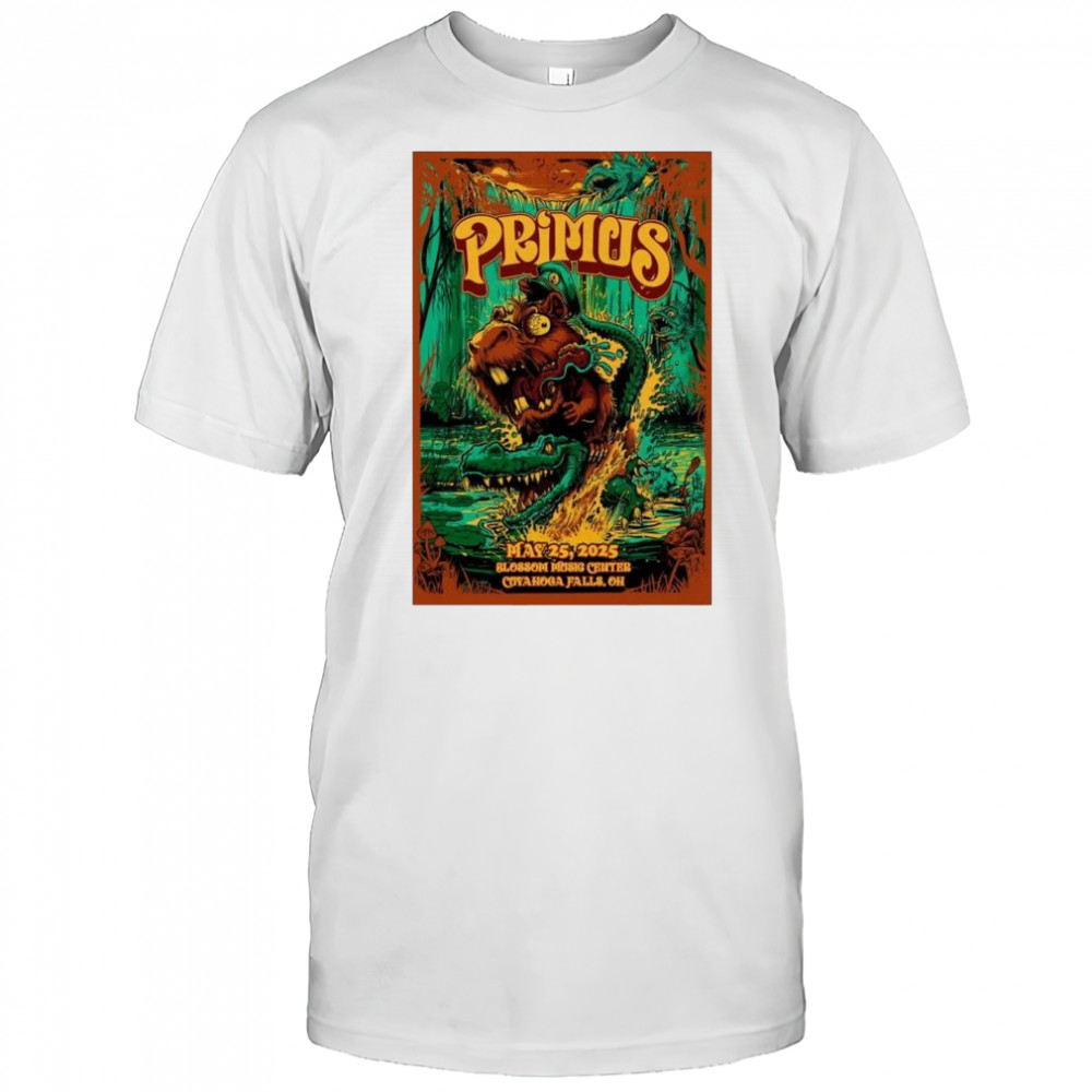 Primus Blossom Music Center Cuyahoga Falls OH May 25 2025 Tour t-shirt