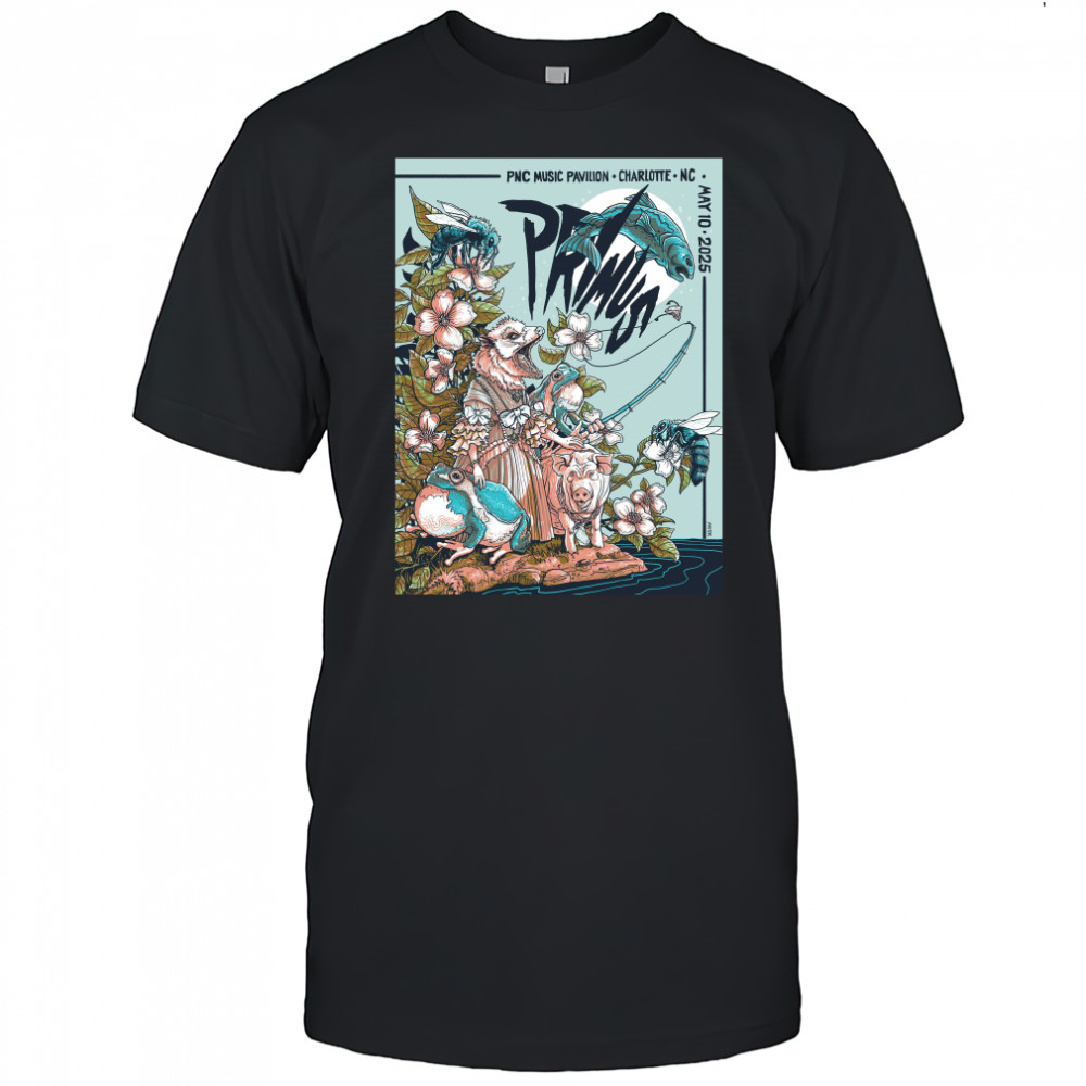 Primus May 10 2025 Event By Kaia Sauter At PNC Music Pavilion Charlotte NC T-shirt