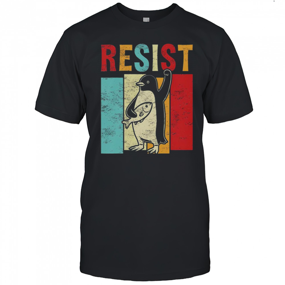 Resist Resistance Penguin USA Activism Freedom Protest T-Shirt
