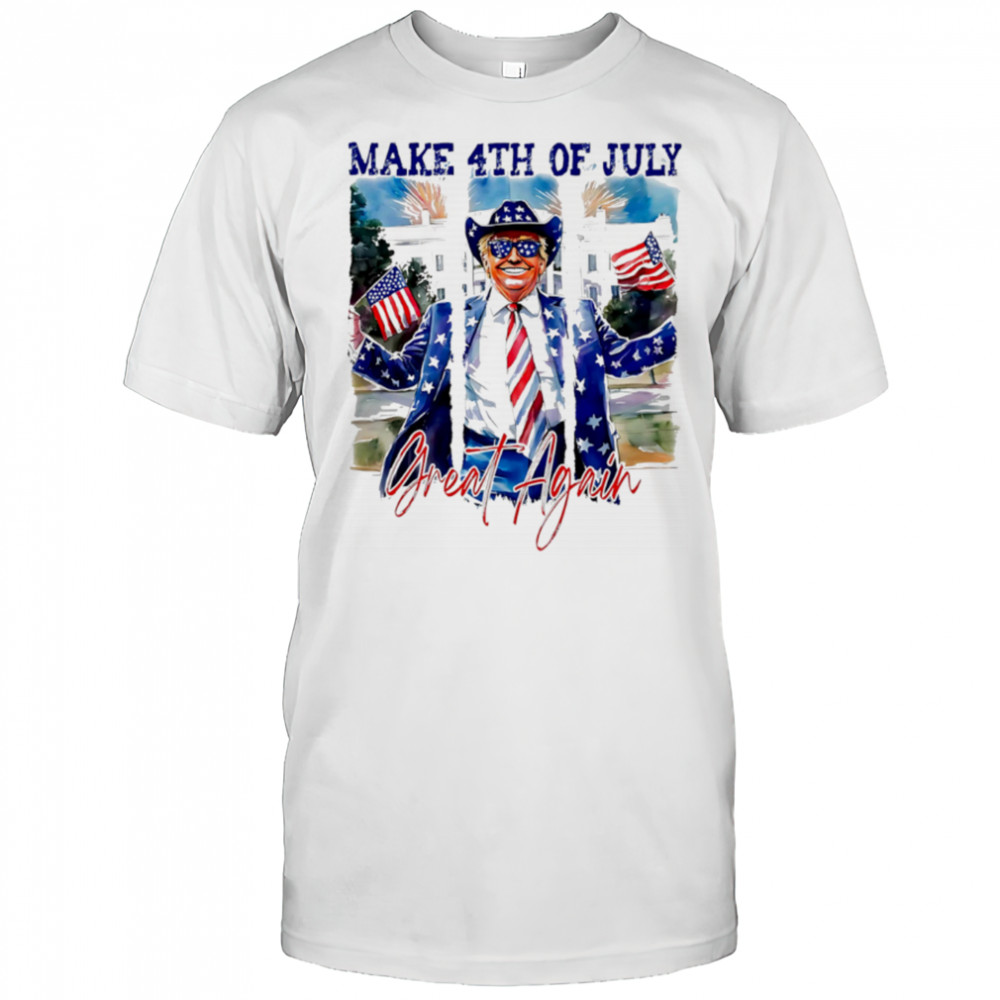 Retro Make 4th Of July Great Again Trump white house shirt