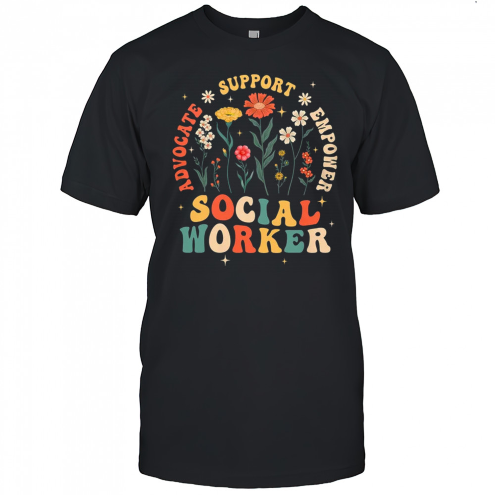 Retro Social Worker Vintage Floral Boho Social Work Life shirt