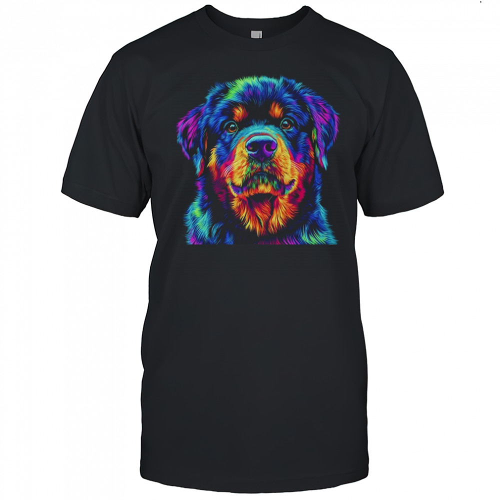 Rottweiler Dog Colorful Face Dog Lover Men Women shirt