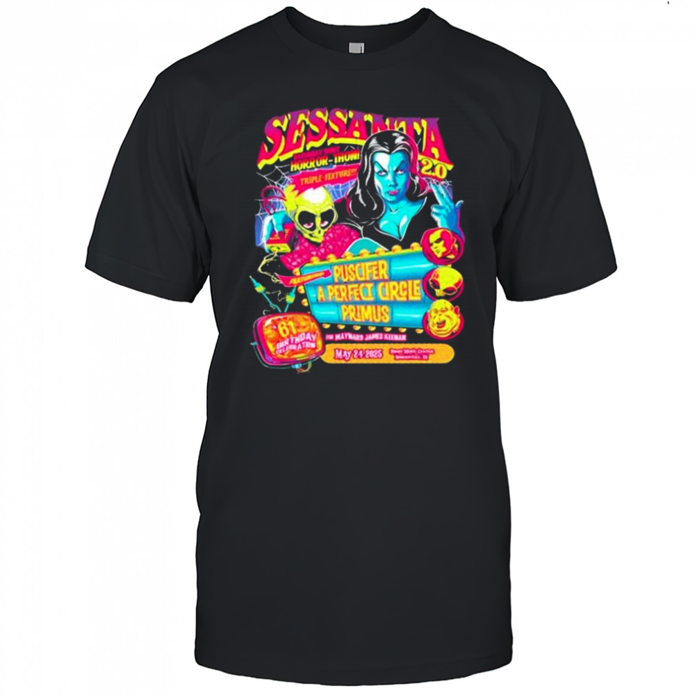 Sessanta V 2.0 May 24 2025 Primus Puscifer and A Perfect Circle Ruoff Music Center Noblesville Indiana t-shirt