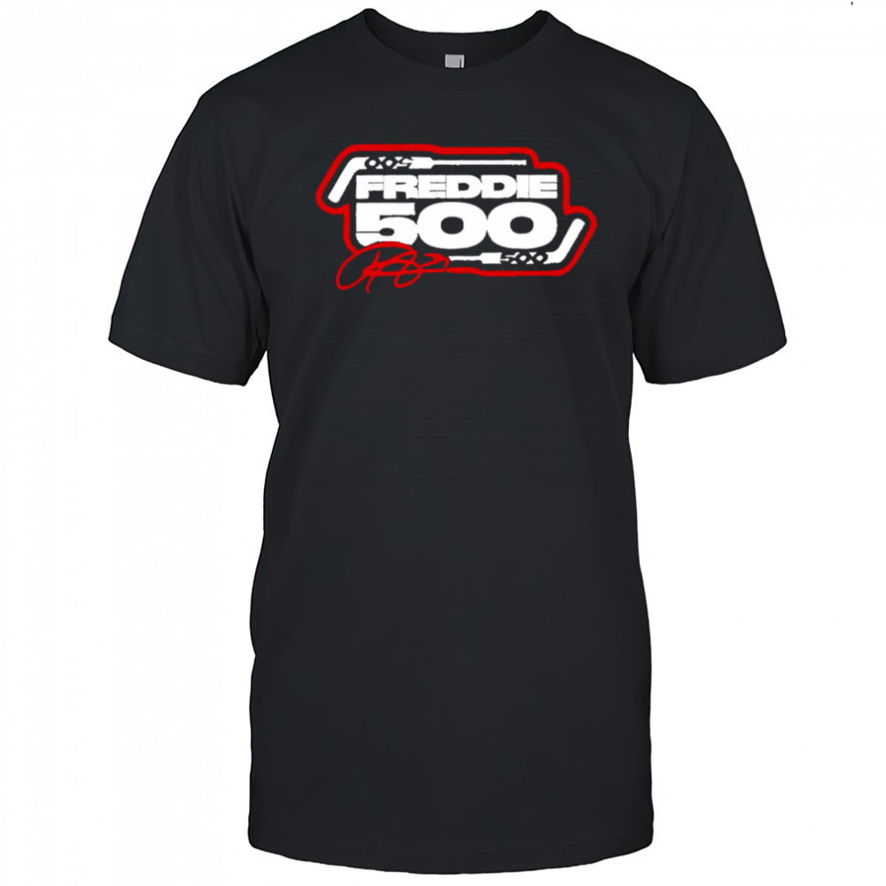 Seth Jarvis Wearing The Freddie 500 signature shirt