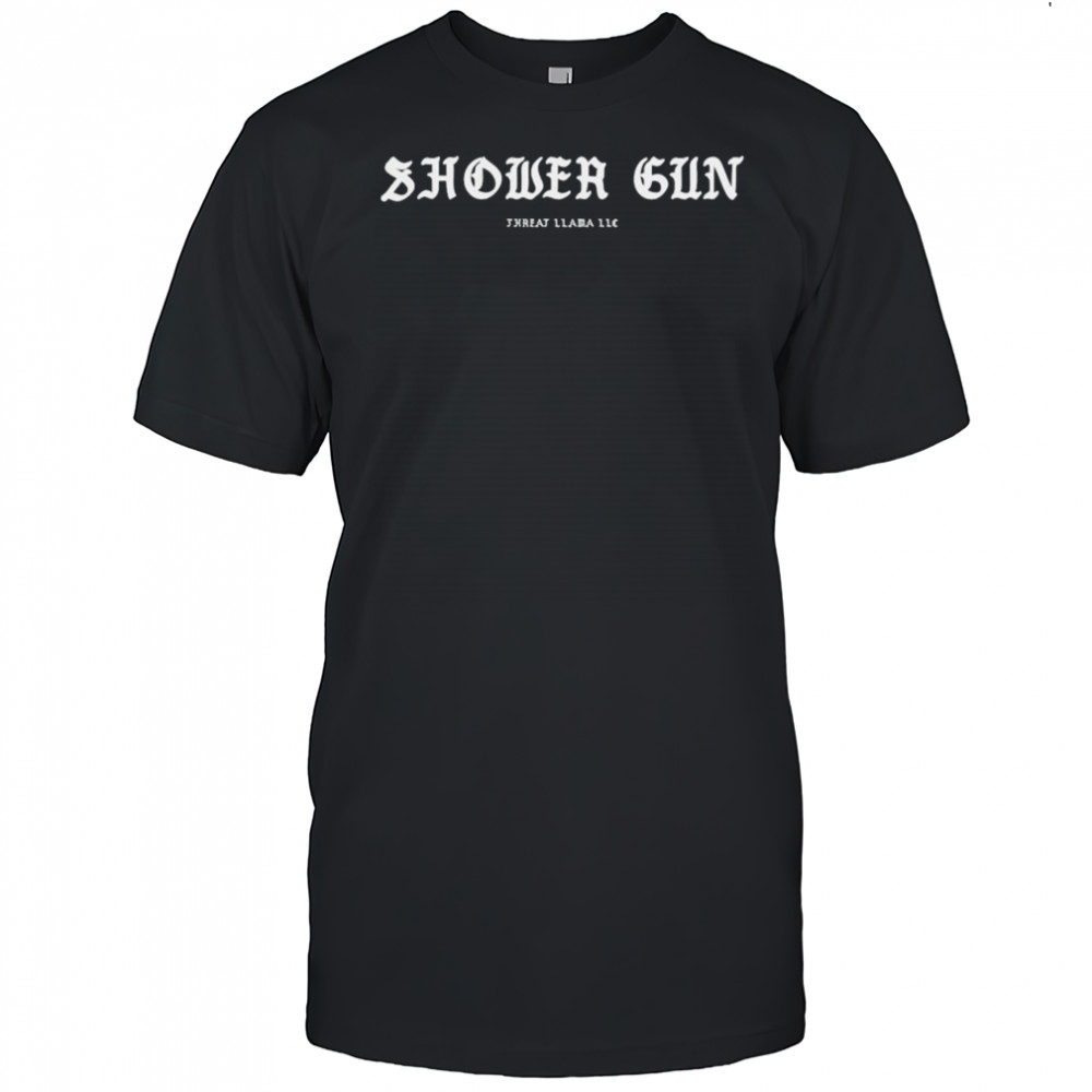 Shower Gun Threat Llama T-shirt