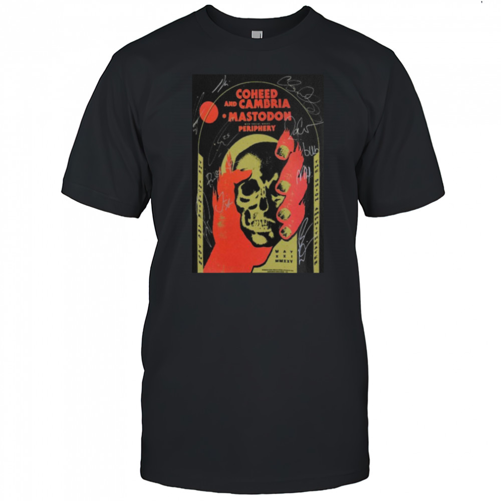 Signed Coheed And Cambria Mastodon Periphery Huntsville AL 2025 Skull Hand T shirts