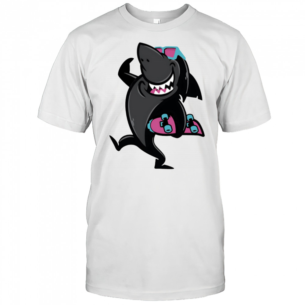 Skate Shark roller skating funny cartoon shirt