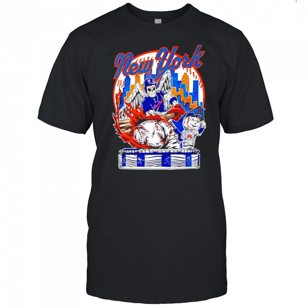 Skeleton New York Knicks baseball skyline shirt