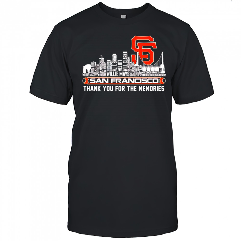Skyline name San Francisco Giants thank you for the memories shirt