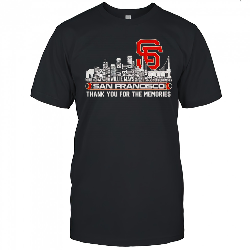 Skyline Name San Francisco Giants Thank You For The Memories T-Shirt