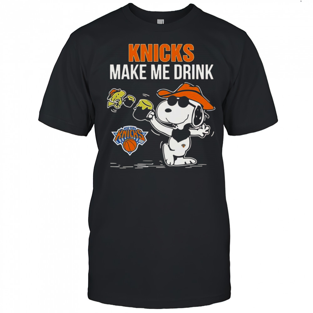 Snoopy And Woodstock New York Knicks Make Me Drink T-Shirt