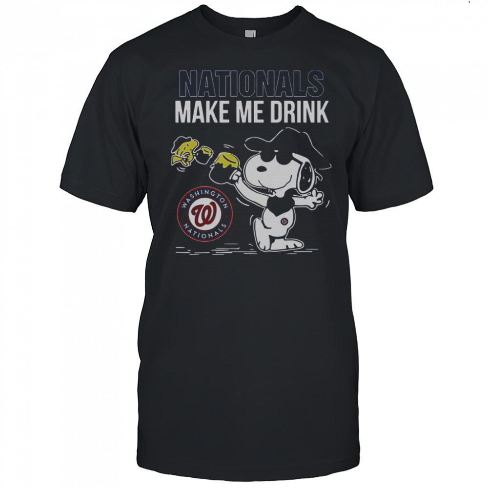 Snoopy And Woodstock Washington Nationals Make Me Drink T-Shirt