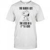 Snoopy the older I get the less of a fuck I give shirt