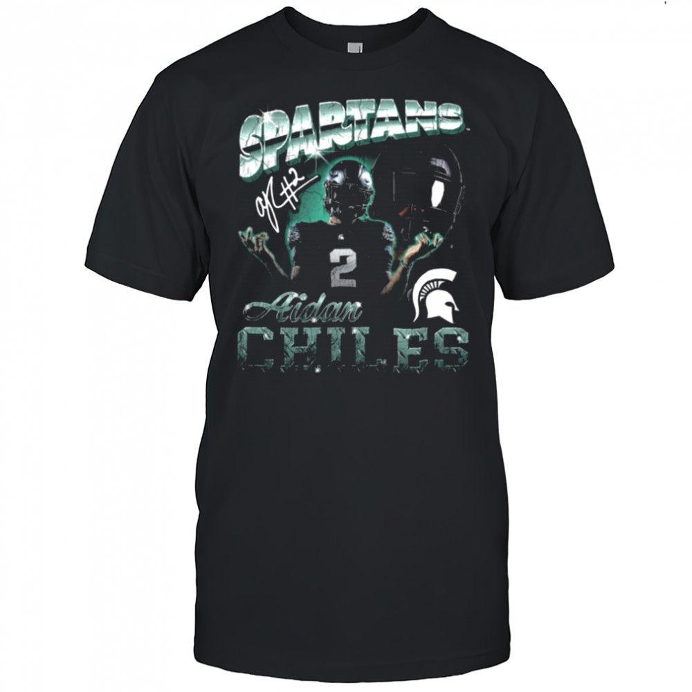 Spartans Aidan Chiles #2 Football Player Graphic T Shirt