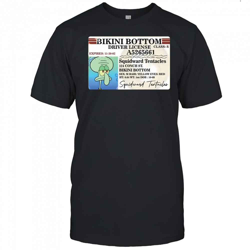 Squidward bikini bottom driver license