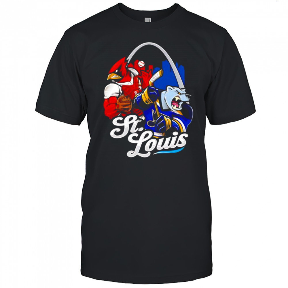 St. Louis baseball and hockey mascot shirt