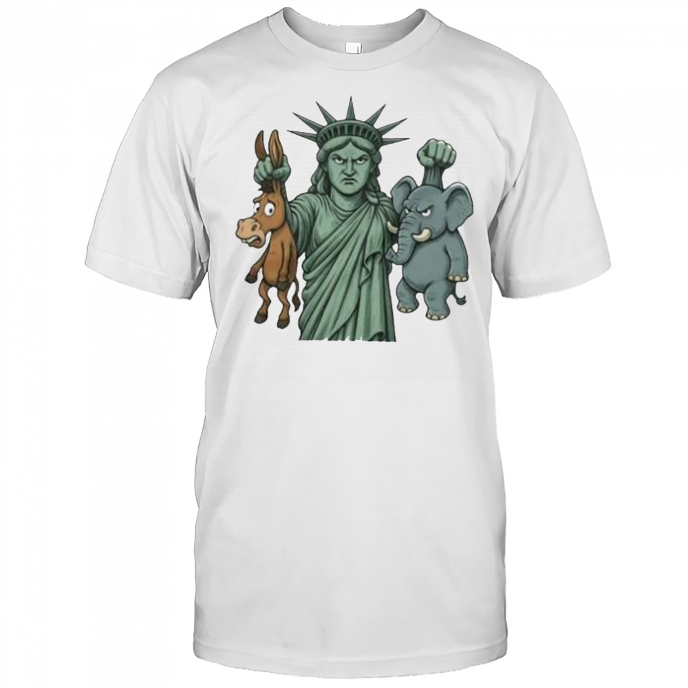 Statue of Liberty principle over party shirt