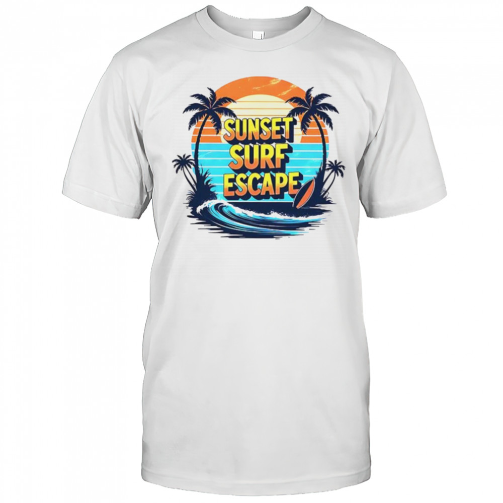 Sunset surf escape vintage shirt