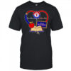 Teacher pencil apple heart Texas Rangers shirt