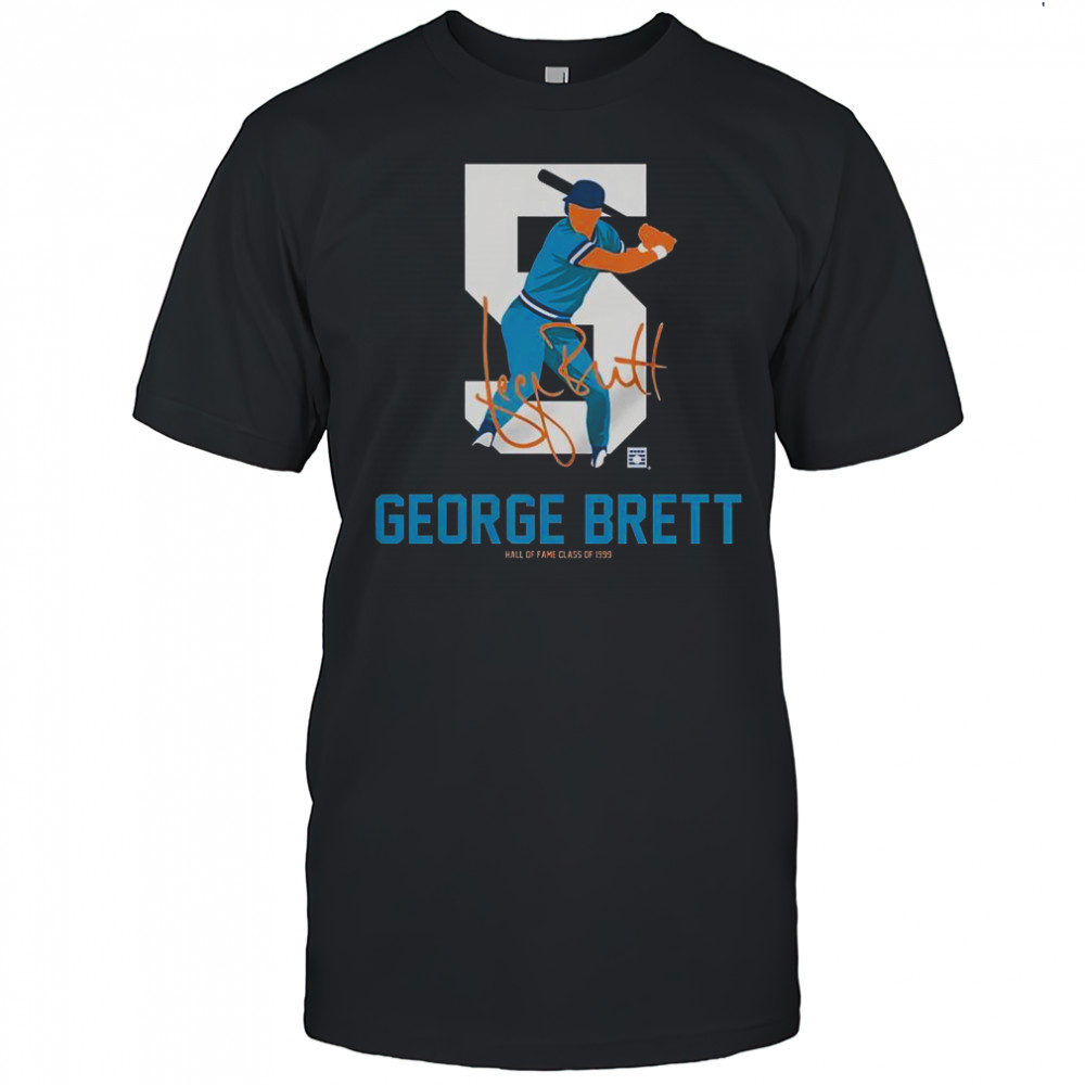 Teambrown George Brett Baseball Hall Of Fame Member Signature T-Shirt