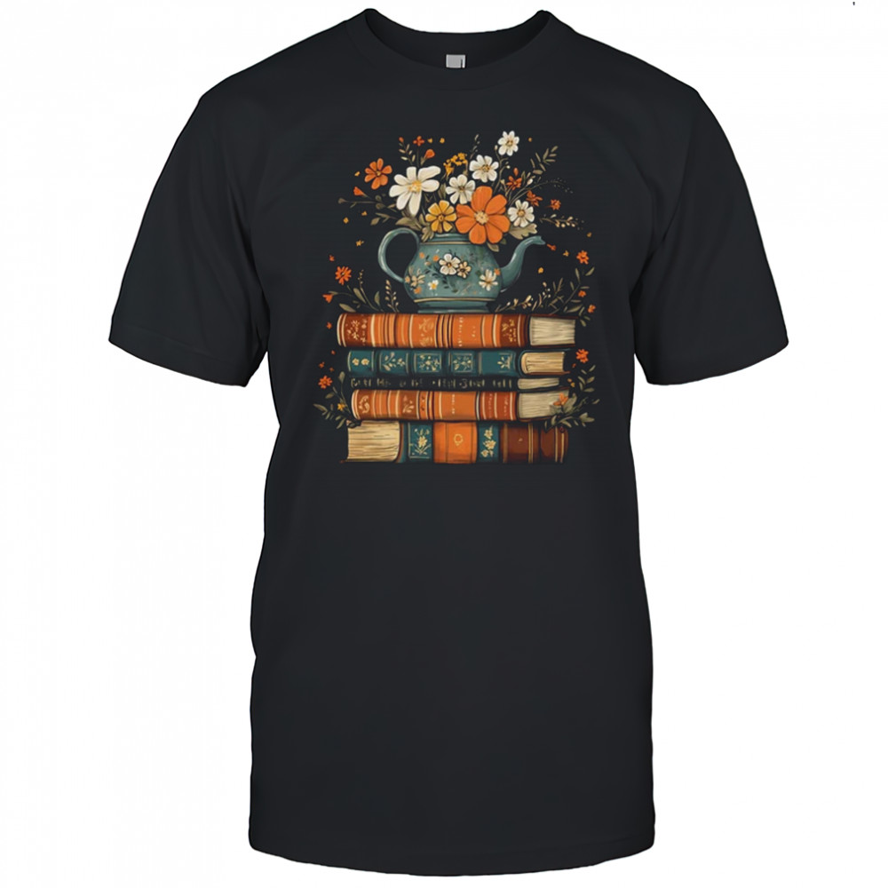 Teapot Cottagecore Aesthetic Book Lover For Women Bookworm shirt