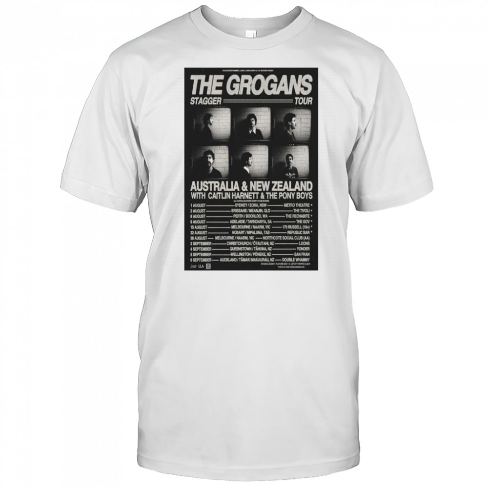 The Grogans Stagger Tour 2025 Australia and New Zealand with Caitlin Harnett and The Pony Boys t-shirt