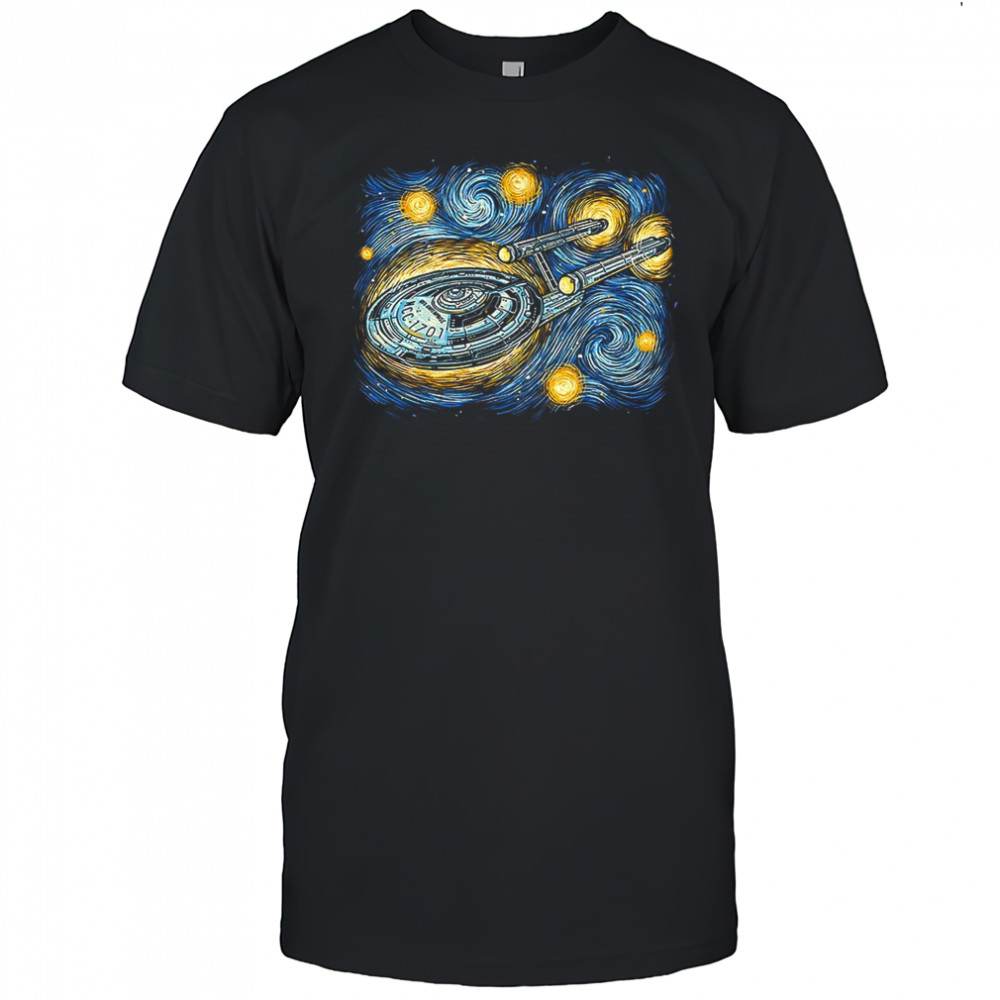 The U.S.S. Enterprise X Van Gogh’s Starry Night Starry Journey shirt
