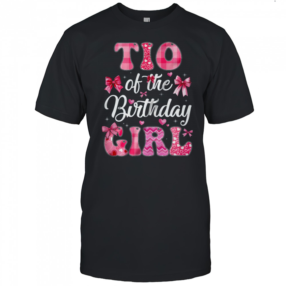 Tio Of The Birthday Girl Family Pink Coquette Bow shirt