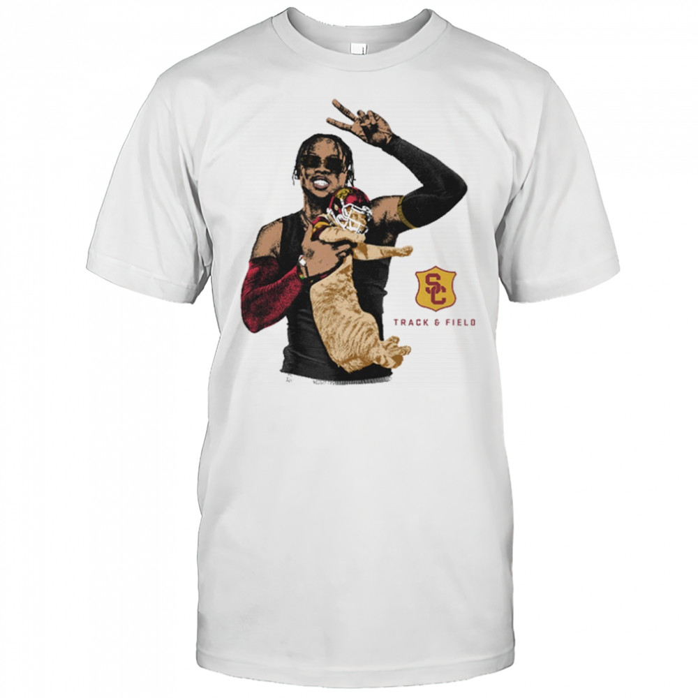 Travis Williams USC Trojans Track & Field NCAA Division I Portrait Cat t-shirt