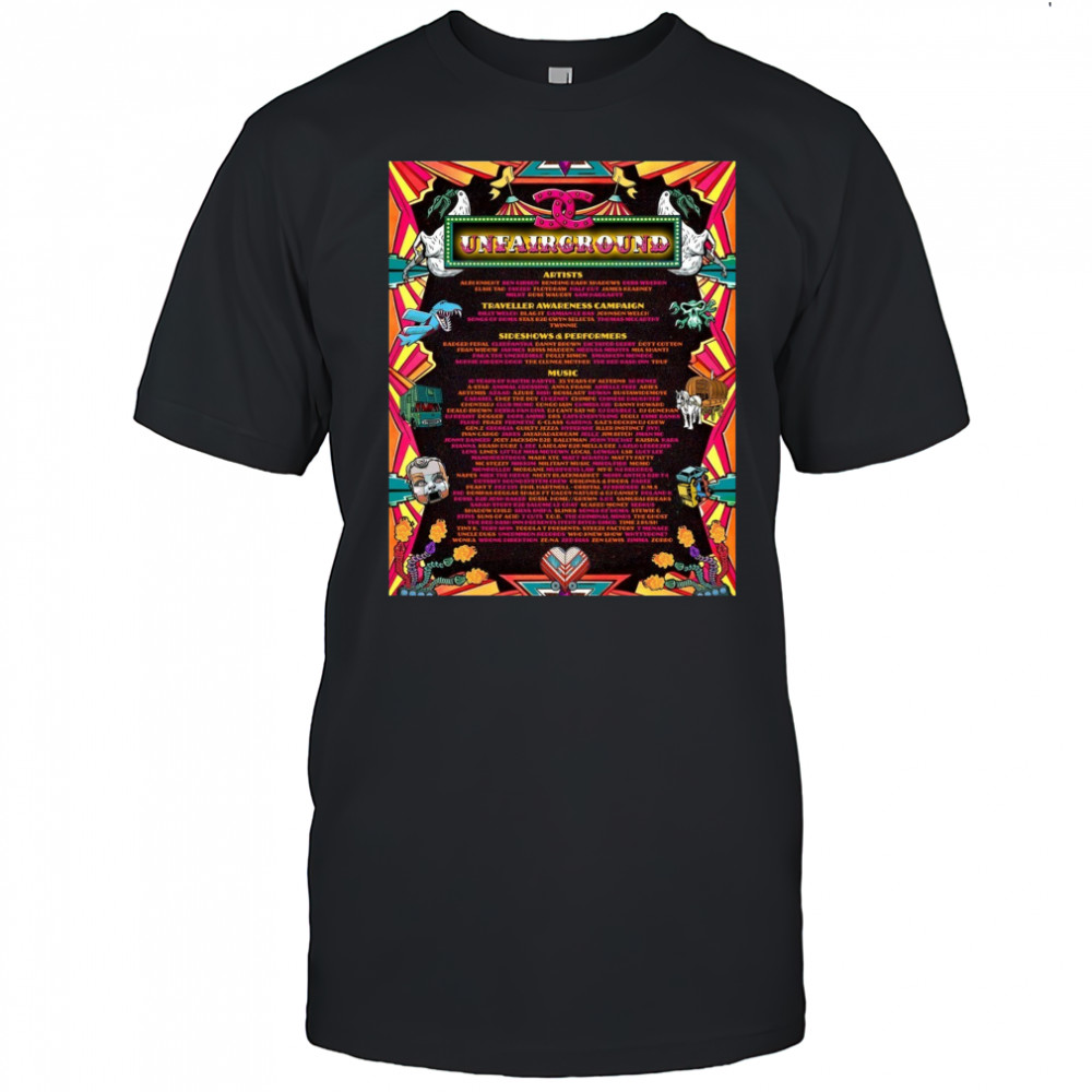 Unfairground Artists Albi Knight Ben Gibson Bending Dark Shadows Debs Wrekon 2025 Poster t-shirt Unfairground Artists Albi Knight Ben Gibson Bending Dark Shadows Debs Wrekon 2025 Poster t-shirt