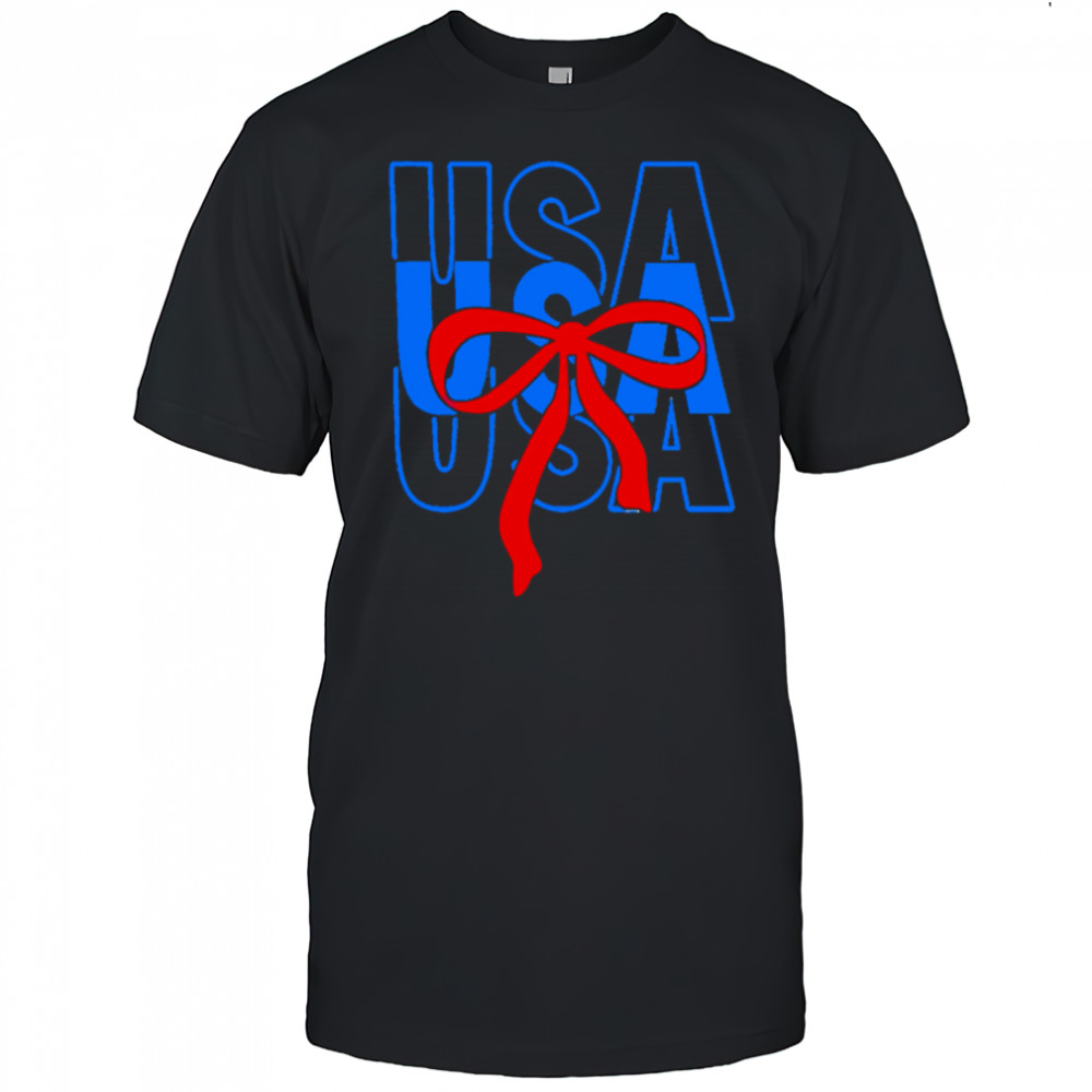 USA repeat attach a bow shirt